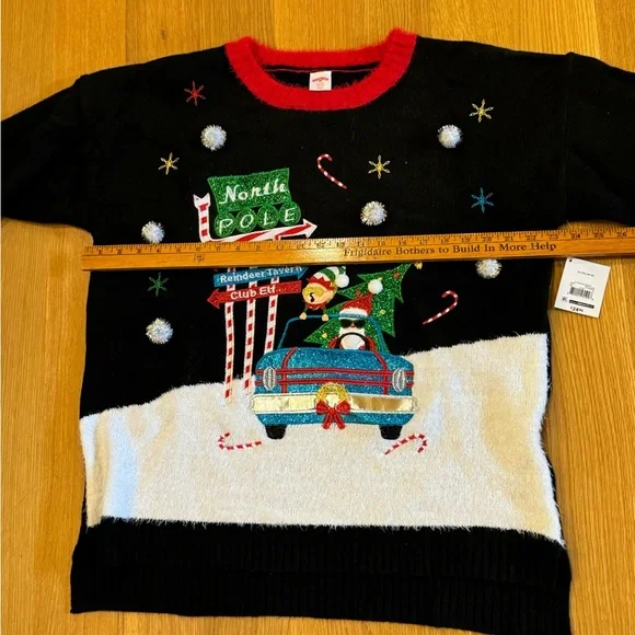 NEW “Holiday Time” Festive Christmas Sweater Size XL (16-18) “Ugly” with Santa - Picture 4 of 6